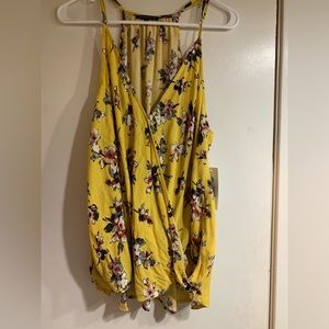 *Brand New* never worn Yellow with floral Spaghetti strap